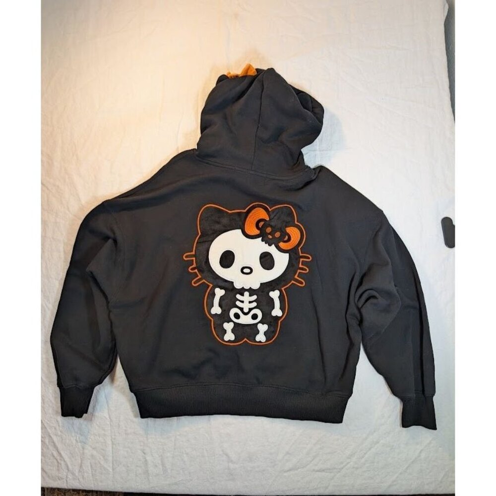 Sanrio Forever 21 x Hello Kitty & Friends Halloween Cropped Hoodie Sz S Black O5